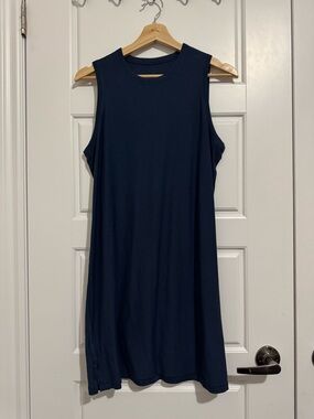 Lululemon Navy Sleeveless Classic Fit Cotton Blend Dress